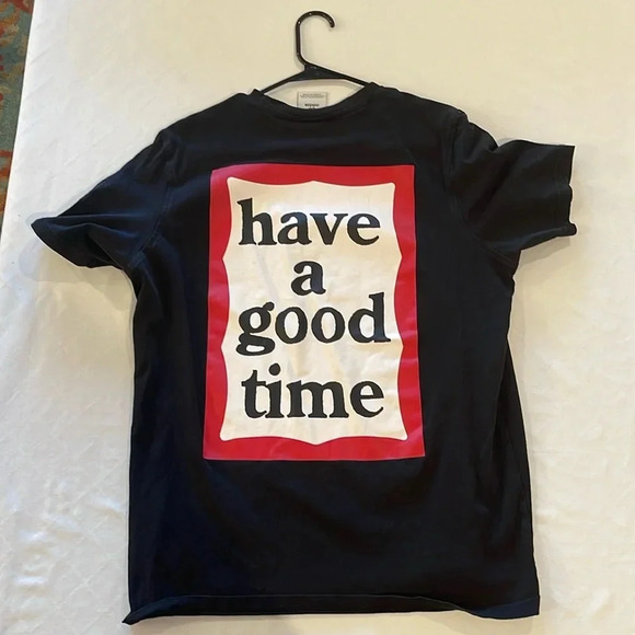 Adidas x Have A Good Time men’s tee shirt black‎ Large EUC - Picture 1 of 3